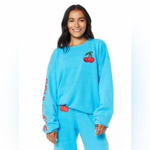 Aviator‎ Nation x Soul Cycle Hamptons Cherry Ocean Blue Crewneck/Sweatshirt 🩵🍒